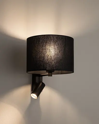 Бра, настінний світильник Nowodvorski 11521 Lusso E27|GU10 (R35) 10W|10W IP20 чорний - фото 2