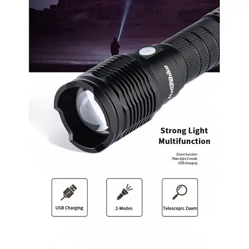 Ручной фонарик Naturehike NH20ZM009 15W IPX4 4000mAh (Черный) - фото 3