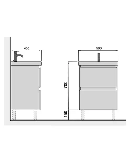 Тумба Мойдодир Палермо 50-U Vivace 50 з умивальником Білий - фото 3