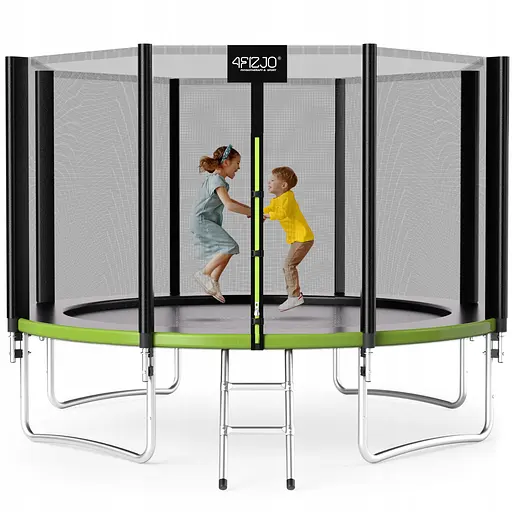 Батут с наружной сеткой 4FIZJO Classic 12FT 374 см Black/Green (P-5907739312914) - фото 1