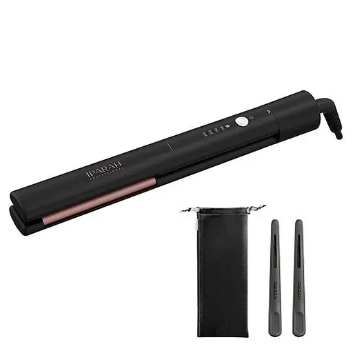 Професійний випрямляч для волосся чорний IPARAH P-103 з керамічними пластинами, швидким нагріванням і мережевим шнуром - фото 2