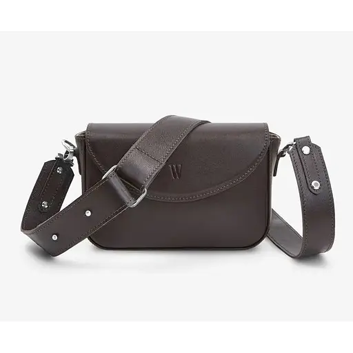 Шкіряна сумка Molly темно-коричнева - фото 1