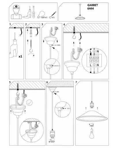Підвісний світильник Nowodvorski 6444 GARRET - фото 3