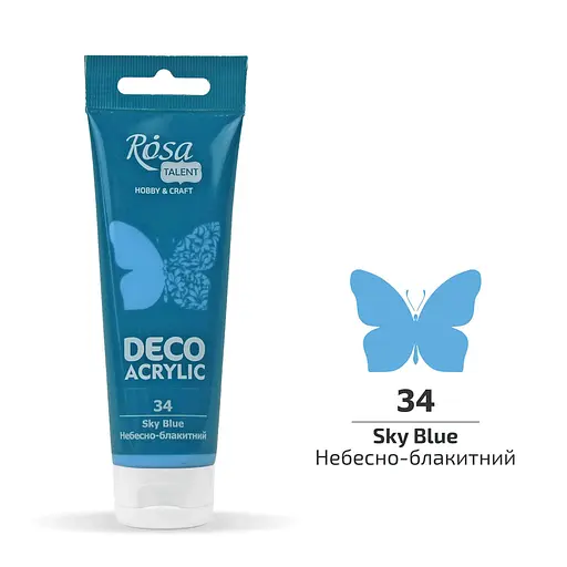 Акрил для декора Небесно-голубой (34) матовый 75 мл Rosa Talent - фото 1