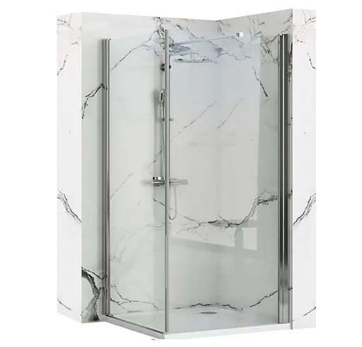 Душова кабіна Rea Maxim 90x90 L REA-K0263, Хром, Ліва, прозорий - фото 1