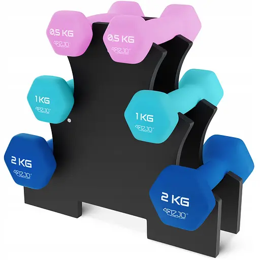 Набор гантелей виниловых 4FIZJO Classic 7 кг со стойкой (P-5905973403221) - фото 1