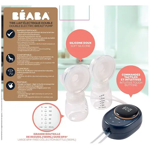 Молокоотсос Beaba электрический двойной синий (911736) - фото 9