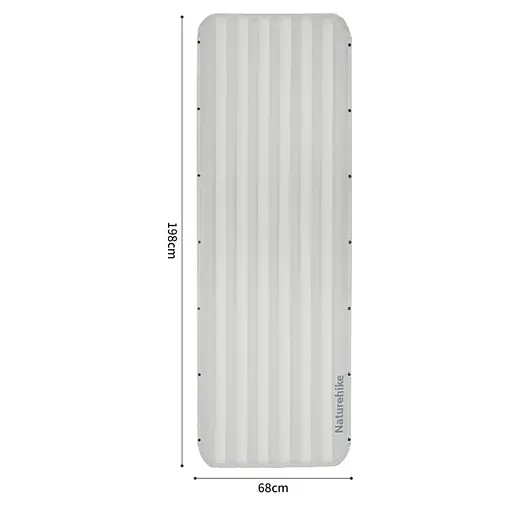 Матрас туристический одноместный надувной Naturehike CNK2450WS035, 198х68х9.5 см, белый со встроенной помпой для надува. - фото 12