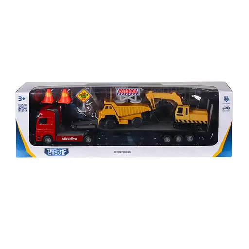 Ігровий набір Автоперевізник TechnoDrive 541757.270 самоскид, екскаватор - фото 12