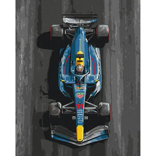 Картина за номерами на підрамнику Brushme Синій болід