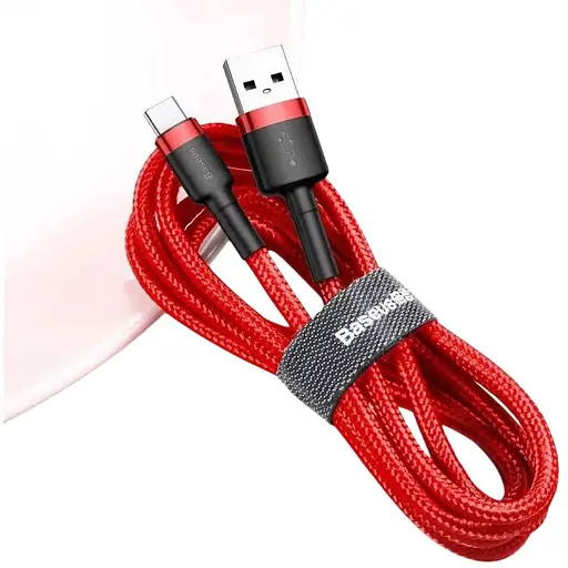 Кабель плетений посилений Baseus Cafule Type-C 2 м червоний (CATKLF-C09)