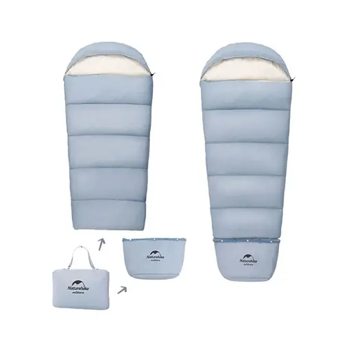 Дитячий спальний мішок Naturehike С300 NH21MSD01 (190х75см) Блакитний - фото 3