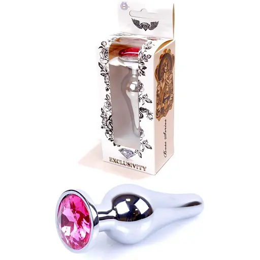 Анальна пробка Boss Of Toys Boss Series - Jewellery Silver Butt Plug Pink, BS6400071, Срібний / Яскраво-рожевий - фото 3