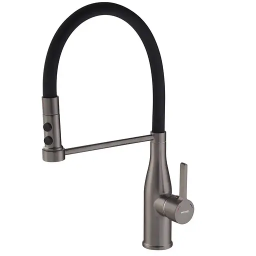 Змішувач для кухні Mixxus Premium Summer 017 із силіконовим виливом graphite MI6962 Графит - фото 1