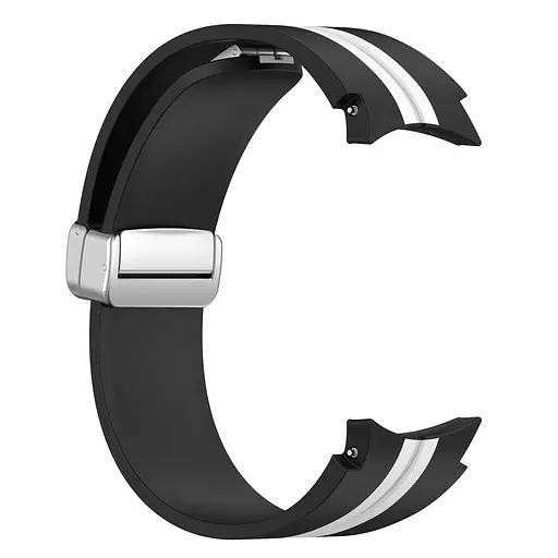 Ремінець для Samsung Galaxy Watch 4 44mm - чорно-білий ширина кріплення 20мм силікон Watchbands Cls-line (W15-9WB10281110) - фото 2
