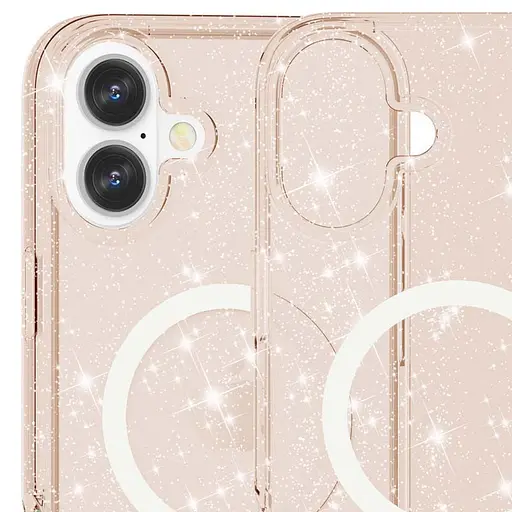 Чохол Epik TPU Galaxy Sparkle MagFit для Apple iPhone 16, 6.1 Gold+Glitter - фото 3