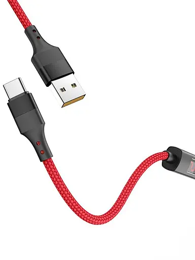 Кабель дата и зарядный Xiaomi Mi оригинал Type-C Braided SJV4110GL в оплетке красный - фото 4