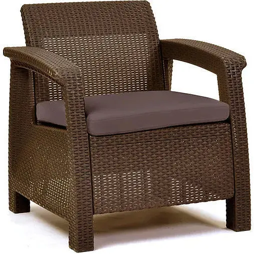 Крісло садове пластикове Allibert Corfu коричневе - фото 2