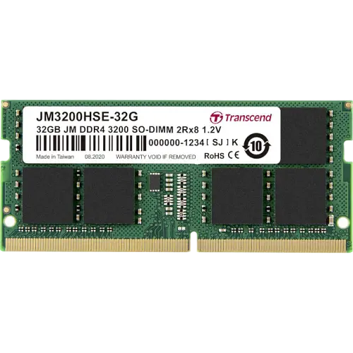Оперативна пам'ять Transcend 32GB SODIMM DDR4 3200MHz (JM3200HSE-32G)