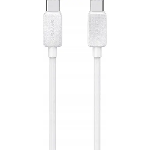 Кабель Type-C - Type-C, 1 м, білий, Usams US-SJ691, 3A, 60 Вт - фото 1
