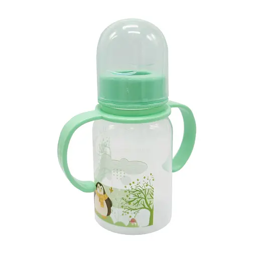 Бутылочка для кормления с ручками Mega Zayka MGZ-0205(Turquoise) бирюзовый, 150 мл - фото 1
