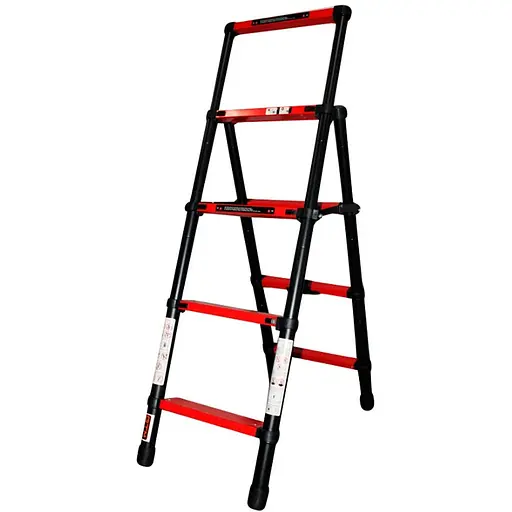 Телескопічна стрем'янка GTM KME5045B алюмінієва, 4 сходинки 1400 мм (39422) - фото 1