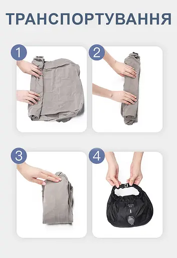 Триступенева надувна подушка для ніг TravelSky з багатофункціональним чохлом для надування та перенесення (1230-02) - фото 10