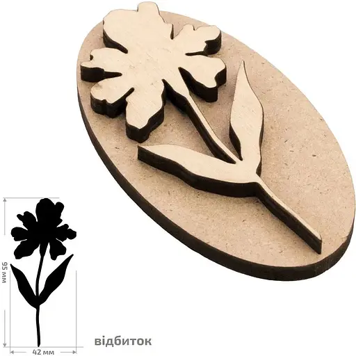 Штамп для вибійки Rosa Talent №11 Ботаніка 4.5x10см - фото 1