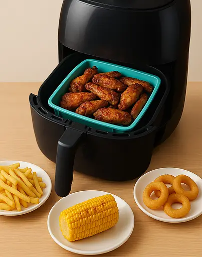 Квадратна силіконова форма для аерогрилю, духовки та мультипечі 24,5*26,5 см, A-plus Бірюзовий 87306 - фото 5