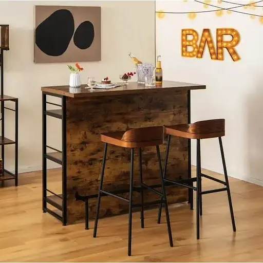 Тумба Costway Dent двухсторонний домашний бар в стиле Loft - фото 4