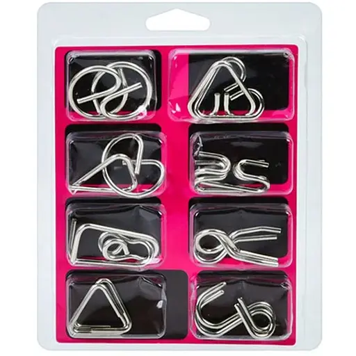 Набор металлических головоломок Bambi Metal Puzzle 8 штук в наборе Pink 808A-C-B
