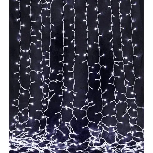 LED гірлянда Водоспад 3х2м від мережі 400 світлодіодів Довговічна різдвяна гірлянда-штора для святкового декору будинку Біла - фото 1