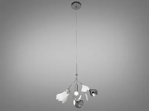 Дизайнерська люстра з керамічними елементами на 1 лампу, хром - фото 2