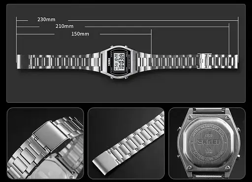 Наручний годинник Skmei 1328 Silver glass mirror, 1328SI (18482) - фото 7