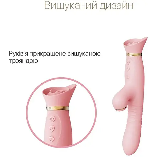 Пульсатор-вібратор із вакуумною стимуляцією клітора Zalo - ROSE Thruster Strawberry Pink - фото 3