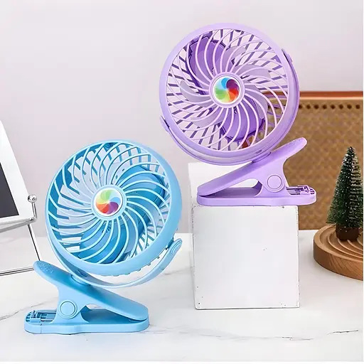 Вентилятор Mini Fan з акумулятором на прищіпці фіолетовий (2628-10) - фото 2