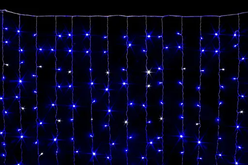 Гірлянда Штора 2х2 м на вікно Синя світлодіодна новорічна 240 лампочок Laplandia від мережі (B.03.5Т.240+)