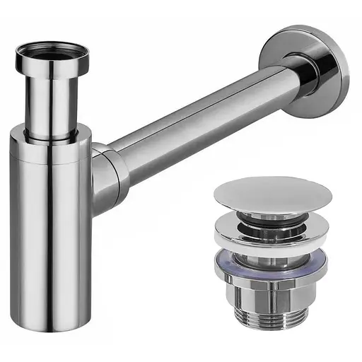 Сифон универсальный для умывальника Rea chrom click-clack хром REA-A5693, Хром - фото 1