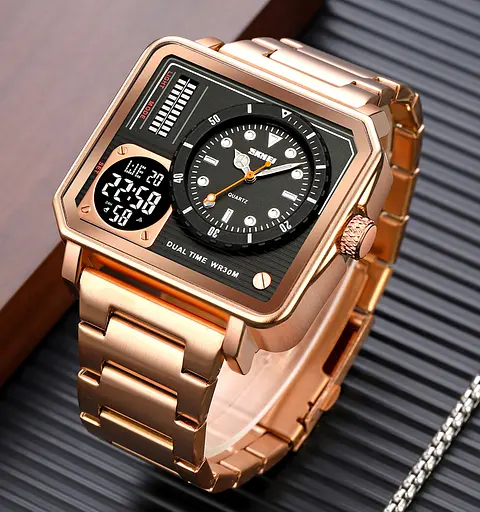 Наручний годинник чоловічий 2025RG Rose Gold Skmei acs0030377 - фото 4