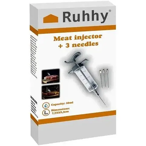 Кулінарний інжектор для маринаду RUHHY 23055, 50 мл, 3 голки - фото 5