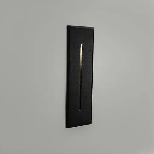 Світильник для сходів у чорному корпусі із світловою лінією 202х57 мм | Line F | Арт. 10018 - фото 2