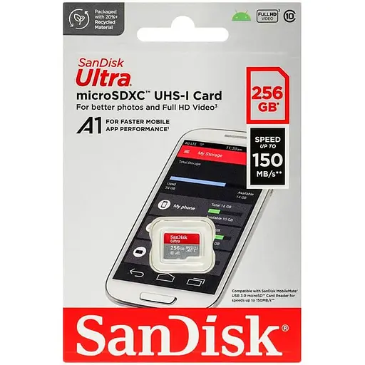 Карта памяти SanDisk (UHS-1) Ultra 256Gb (SDSQUAC-256G-GN6MN) - фото 2