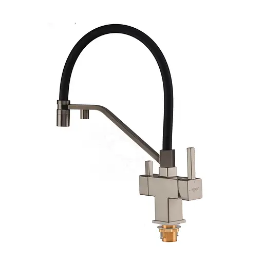 Смеситель для кухни на две воды с гибким изливом Koer KB-72036-02 KR5813, Нержавеющая сталь - фото 2