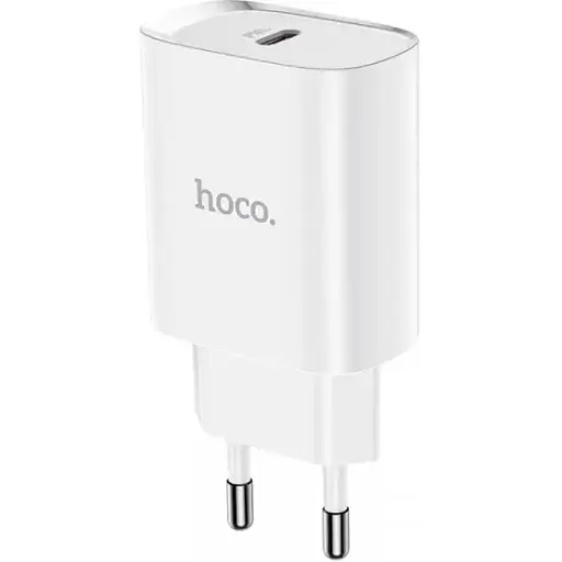 Зарядний пристрій блок живлення адаптер Hoco N14 PD 20 W 1 USB-C out білий - фото 1