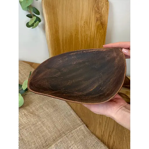 Блюдо овальное керамическое (глиняное) 1 л Гладкое