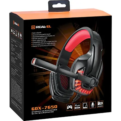 Ігрова гарнітура Real-EL GDX-7650 Black-Red (EL124100043) - фото 5