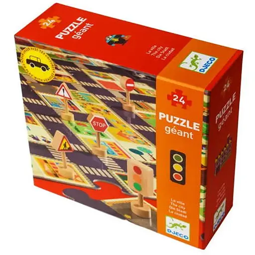 Настольная игра Djeco Пазл Дорога, 24 эл. (гигант) (Puzzle giant: The City) (DJ07161) - фото 1