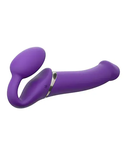 Страпон Strap-On-Me Vibrating L, 19 см (фіолетовий) - фото 4