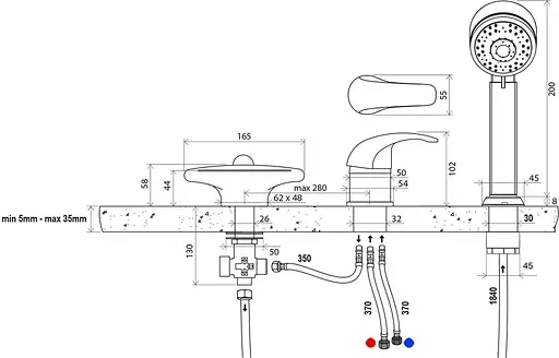 Змішувач для ванни Ravak Rosa RS 025.00 X07P003 Хром - фото 3