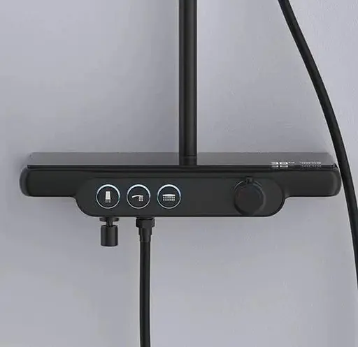 Душова система Dusel Pour Black Smart з підсвіткою (241307000), Чорний матовий - фото 4